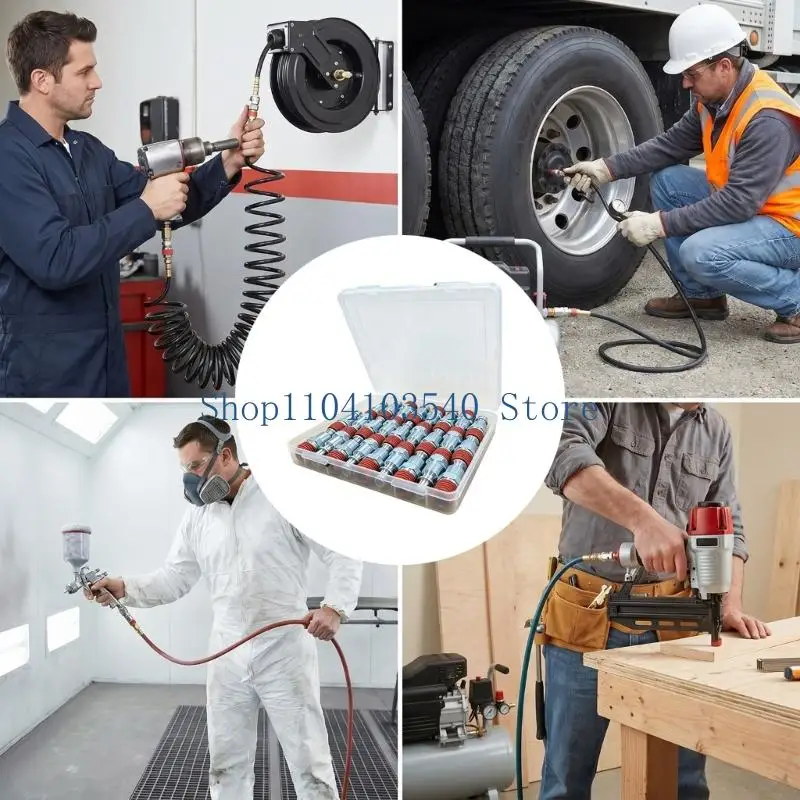 

02DC Industrial Grades 1/4Inch Pneumatic Connector Air Hose Fitting Easy to Install