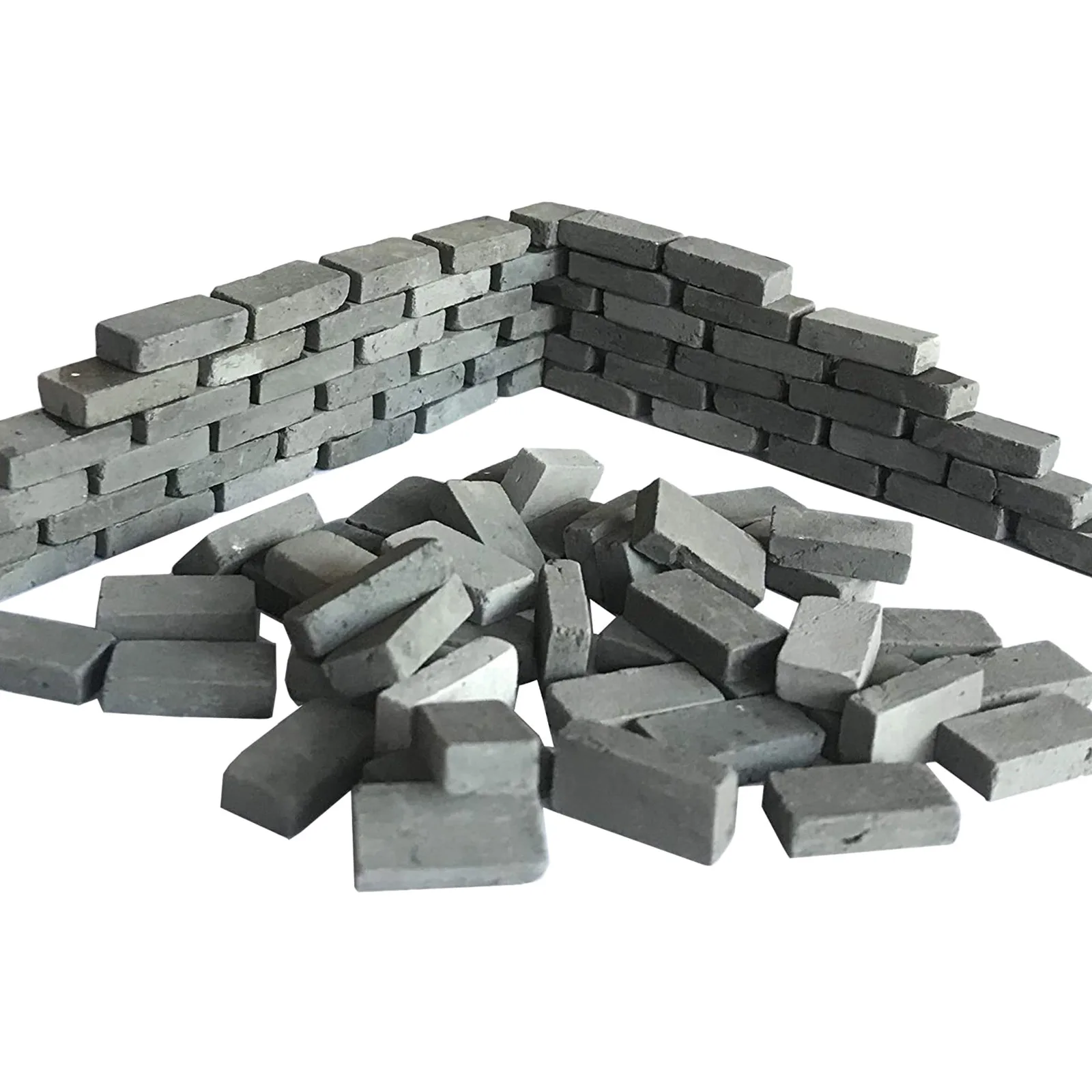 200 Pcs Mini Wall Bricks Model Brick Building Set 1/16 Miniature Bricks Fake Bricks Model Fairy Garden Landscaping Parts