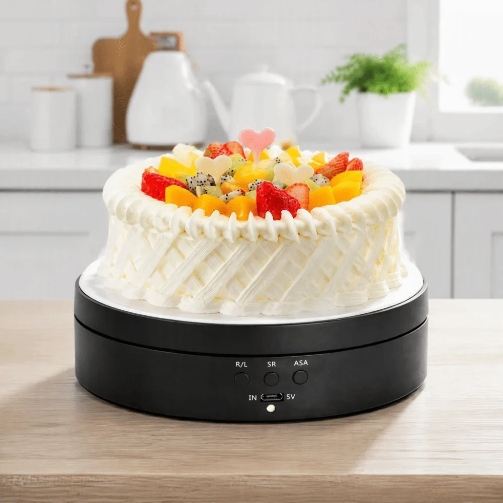 5.43x1.38in Rotating Display Stand Mirror Surface USB Powered Motorized Turntable Electric Motorized Adjustable Speed