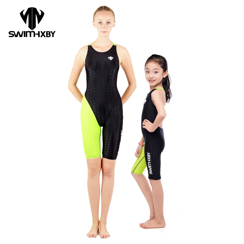 

HXBY 963 Women Girls Competition Training Swimwar One Piece Professional Racing Swimsuits Kneeskin Swim Suit Plus Size 5XL