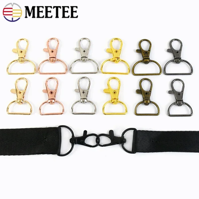 5Pcs 20/25mm Meetee Metal Lobster Clasps Swivel Trigger Snap Hook D Ring Buckle Keychain Clip Bag Strap Sewing Craft Accessories