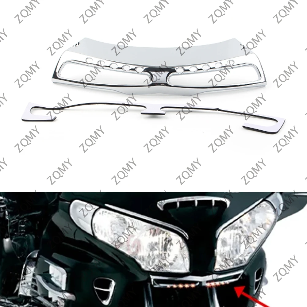 Motorcycle Chrome Headlight Lower Grill Trim For Honda Goldwing GL1800 2001 2002 2003 2004 2005 2006 2007 2008 2009 2010 2011