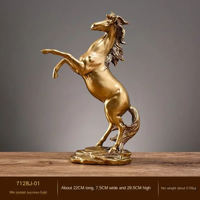 Creative Gold Silver Black Horse Resin Sculpture, Horse Model Home Decor Animal Decoration Living Room Office Craft Decoration