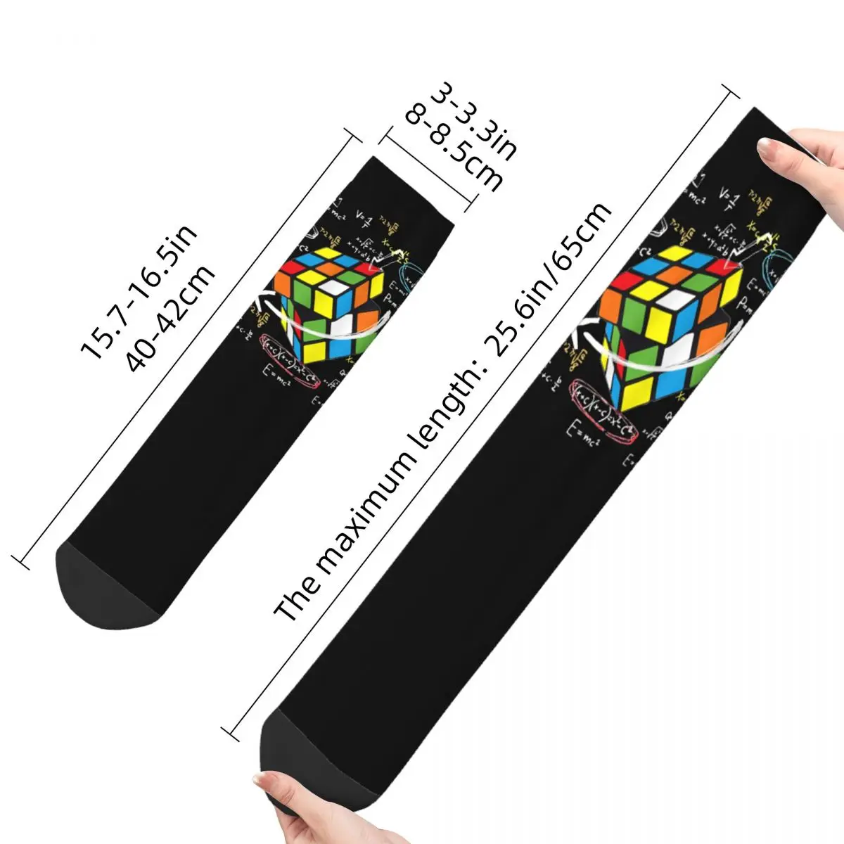 Math Rubik Rubics Player Cube Socks Men Women Funny Happy Math Lovers Socks Crazy Spring Summer Autumn Winter Middle Tube Socks