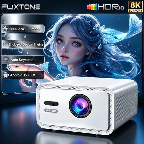 Flixtone D9W MINI портативный проектор 2500 ANSI Full HD 32GB