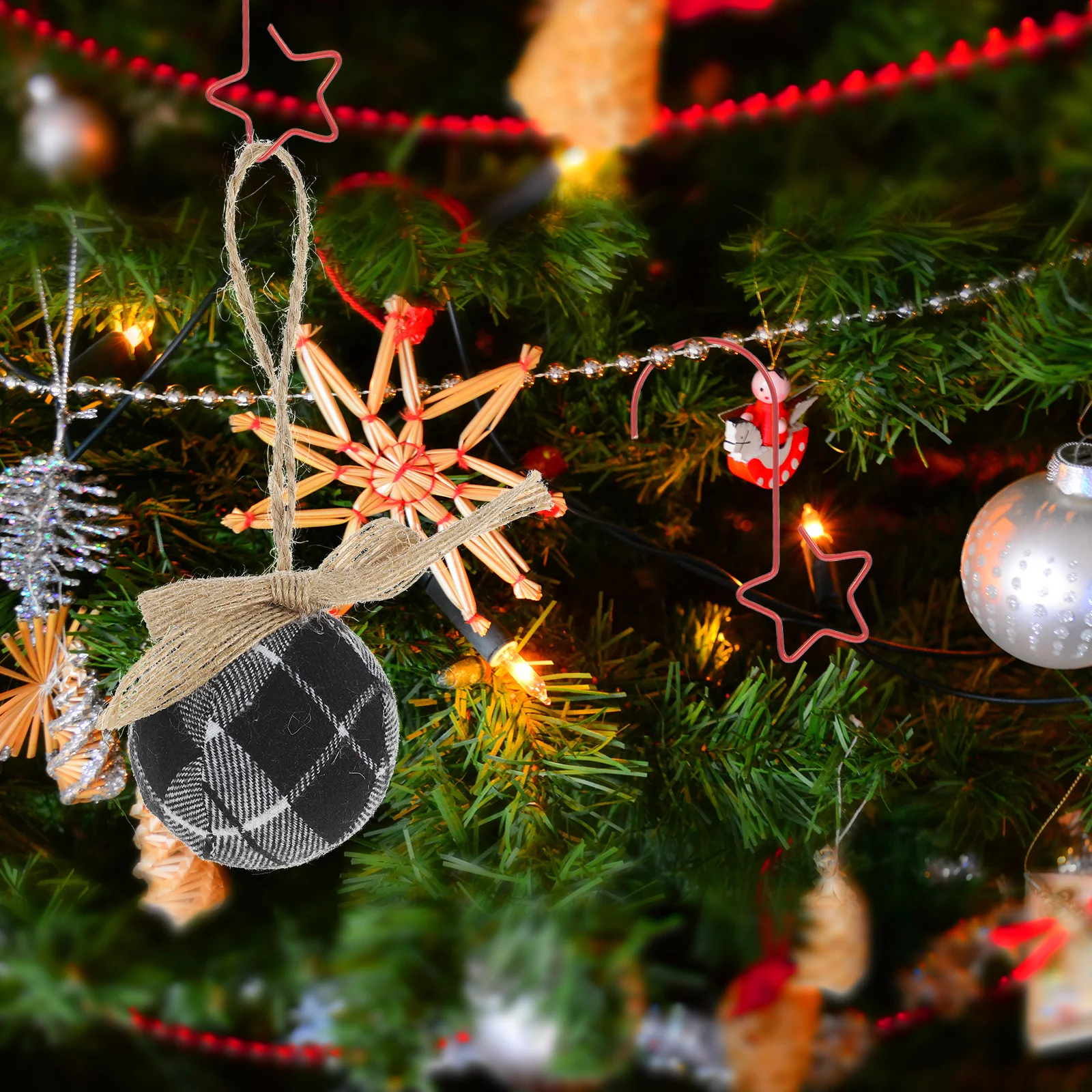 

Star Design Hanging Hooks Rustproof Decorative Hangers for Tree Ornaments Baubles Pendant Lights Garden Festivals