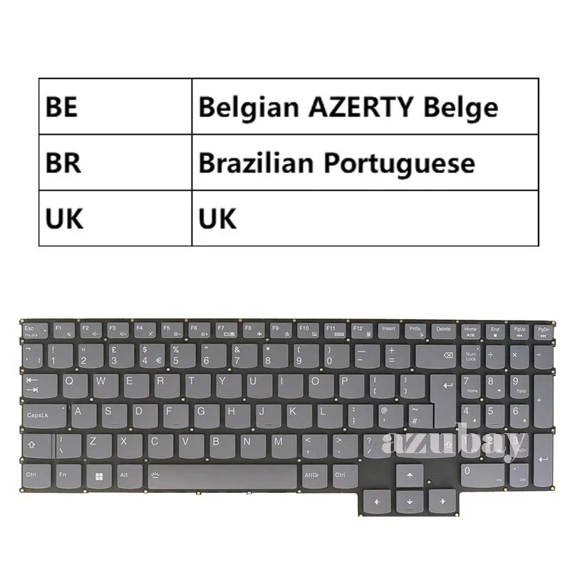 Laptop Keyboard For Lenovo Legion 5 Pro 16IAH7H, 5 Pro 16ARH7, 5 Pro 16ARH7H, 5 Pro-16ACH6, UK Belgian AZERTY BR Portuguese