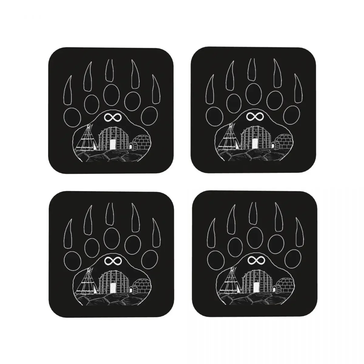 

First Nations Coasters Kitchen Placemats Non-slip Insulation Cup Coffee Mats For Decor Home Tableware Pads Set of 4