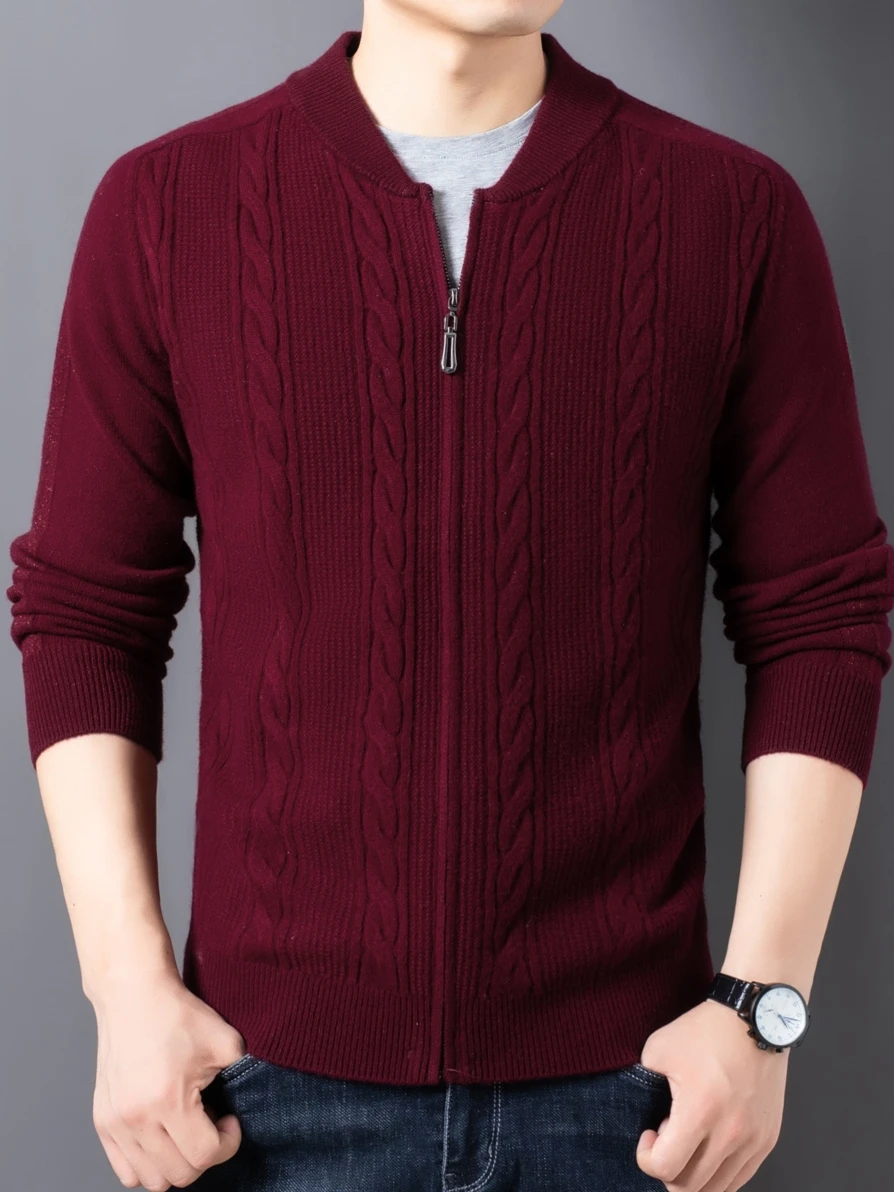 Mens Winter Cardigan zipper Sweater Male Knitted  thick Winter Korean Style Fashion Casual Knitted men Sweatercoats