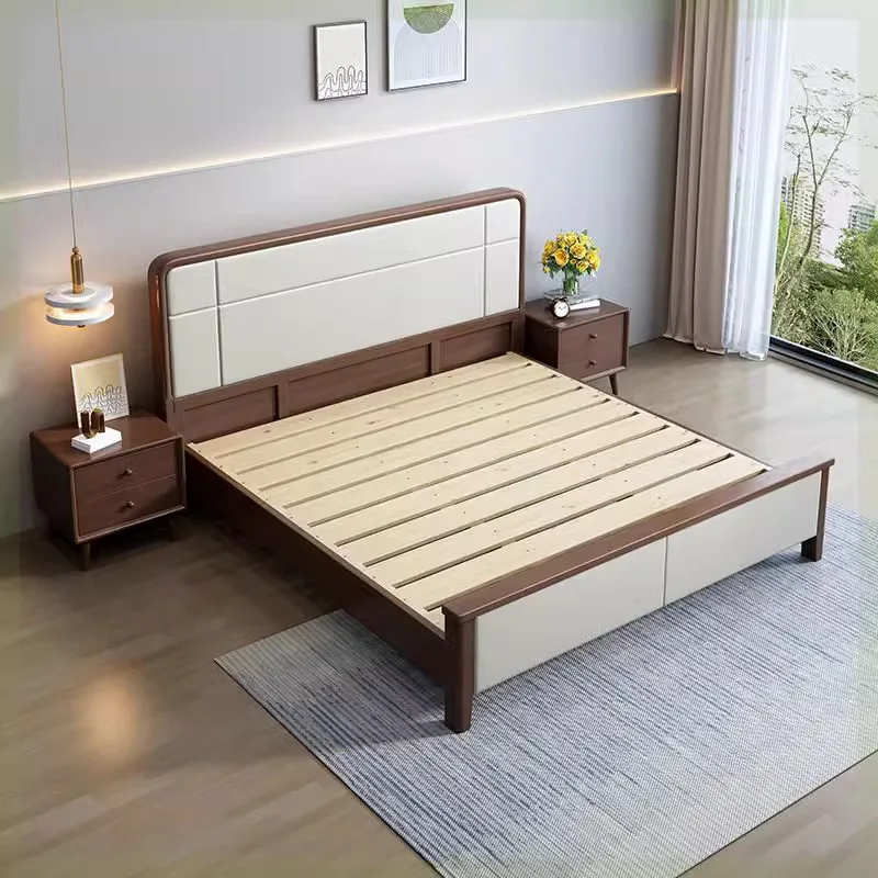 Master bedroom double bed thickened dovetail silent bed 1.5m children's single bed