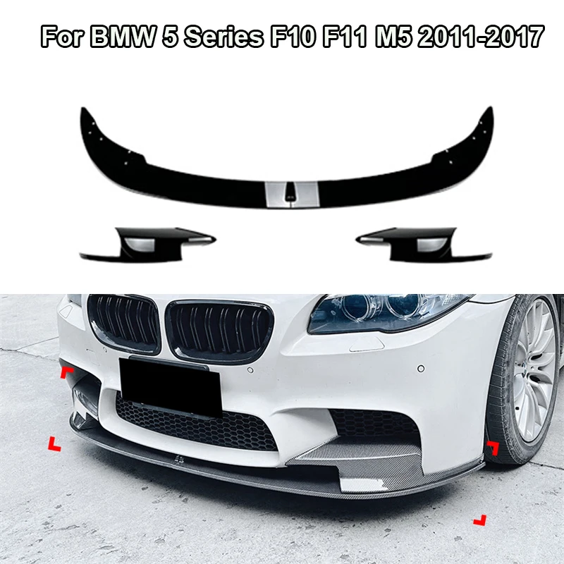 

GLOSS For BMW 5 Series F10 F11 M5 2011-2017 Car Front Bumper Lip Spoiler Diffuser Splitters Body Kit Aprons Guard Trim Deflector