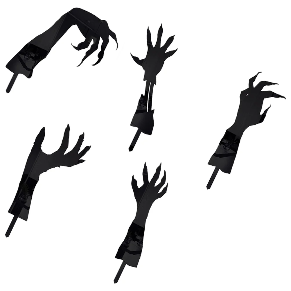 5 Pcs Outdoor Halloween Decorations Ghost Hand Acrylic Courtyard Ground Garden Silhouette 5pcs ( Combination) Spooky