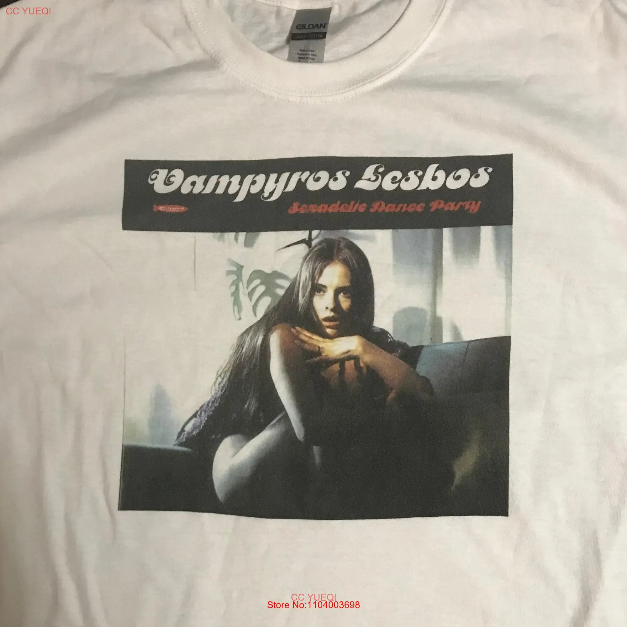 Vampyros Lesbos horror retro white t shirt any size long or short sleeves