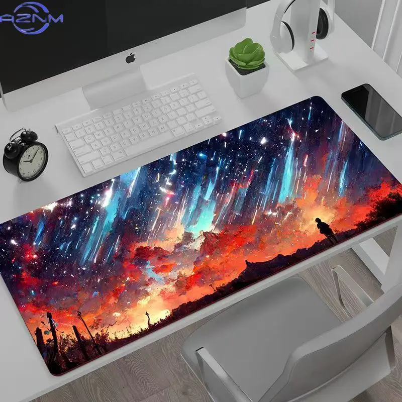 Cartoon illustration mouse pad oversized cute girl dormitory computer table pad large keyboard pad