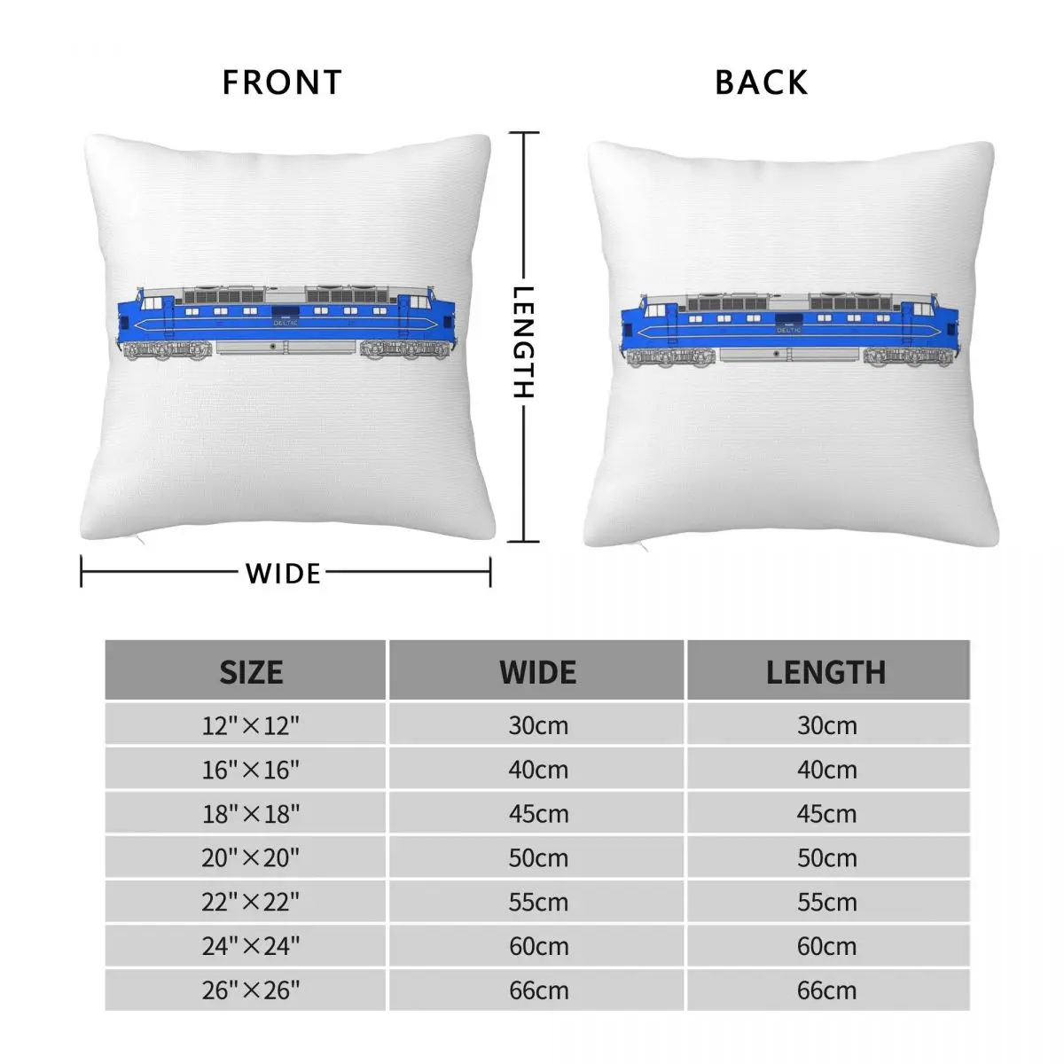 English Electric DP1 Deltic Square Pillowcase Polyester Linen Velvet Printed Zip Decor Pillow Case Bed Cushion Cover