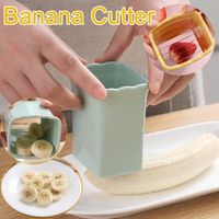New Cup Slicer Stainless Steel Fruit Slicer Strawberry Banana Cutter Handheld Kitchen Gadget Gift