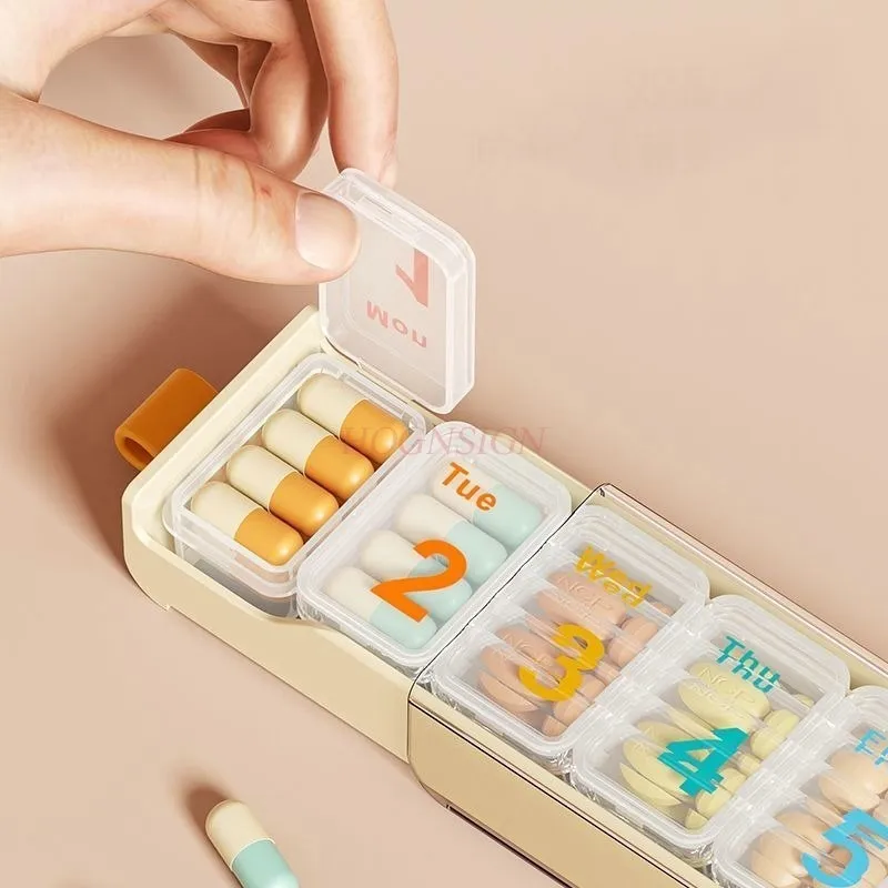 1set Portable medicine box, three meals a day, portable medicine packaging box, large capacity sealed storage box
