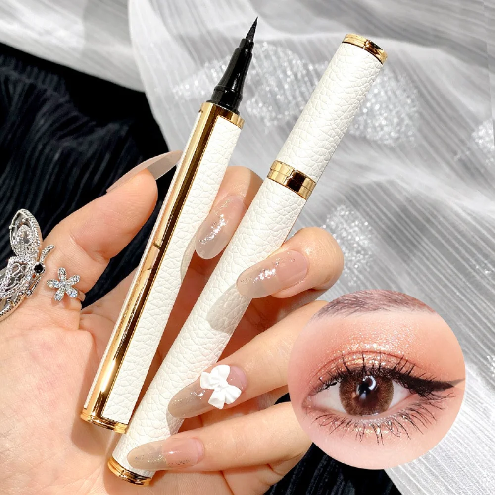 Waterproof Eyeliner Pen For Hanru Smudge Resistant Easy Apply Black Ink Soft Brush Fine Tip Eye Makeup Tool