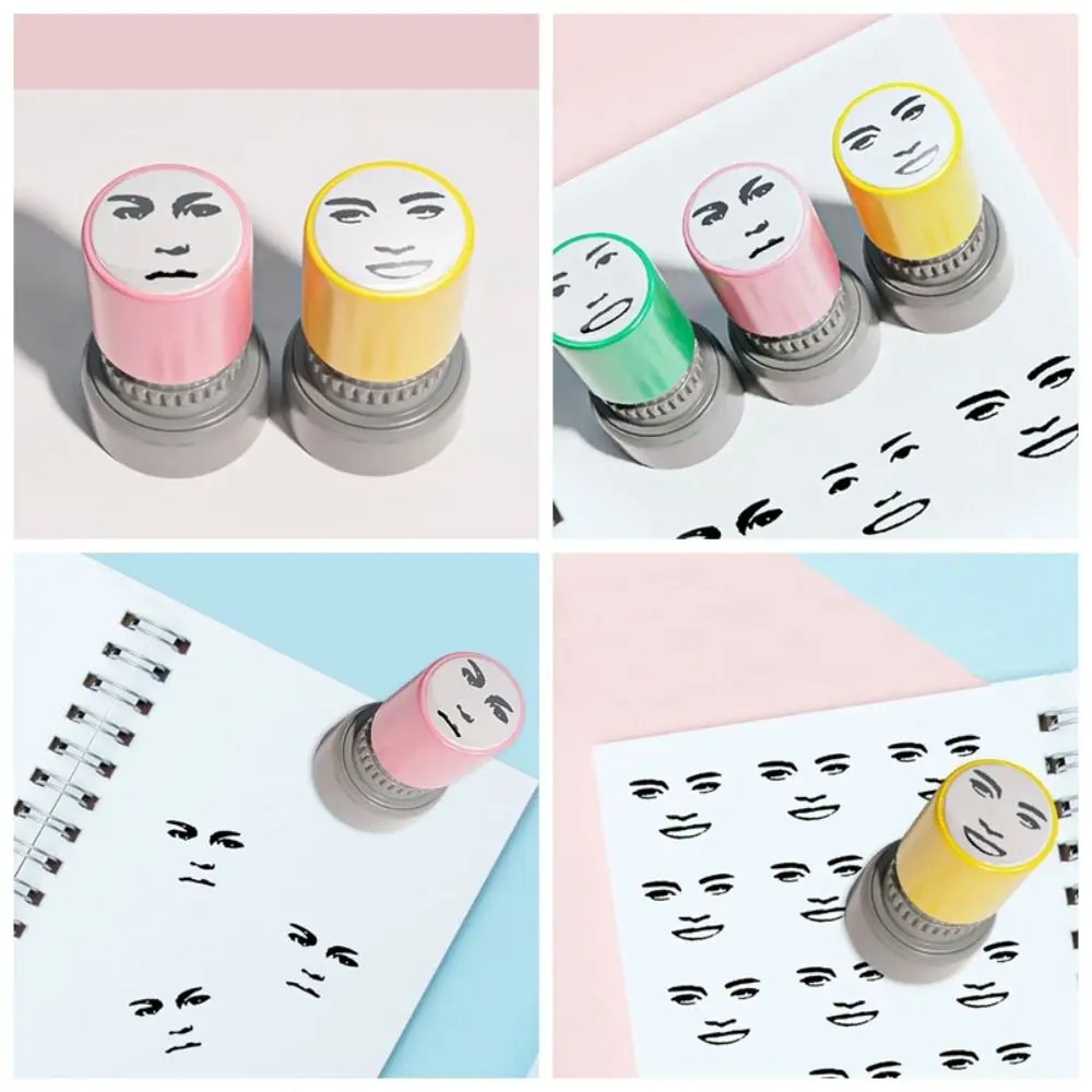 Cute Novetly Face Memes Seal Stamp Self-Inking Prank Trick Funny Seal Stamp Engraved DIY Printing Toys Decorative