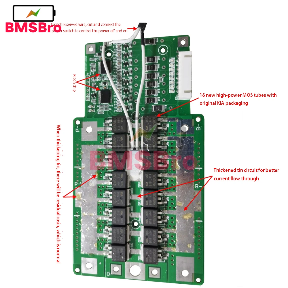 7S 24V 300A 200A 100A Li-ion Lithium Battery Protection Board Car Inverter Sensor Lithium Battery Cell Packs BMS Charge Protect