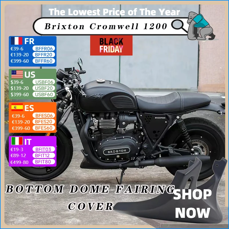 Customized For GK1200 Brixton Cromwell 1200 Motorcycle Bottom Dome Fairing Cover ABS Material