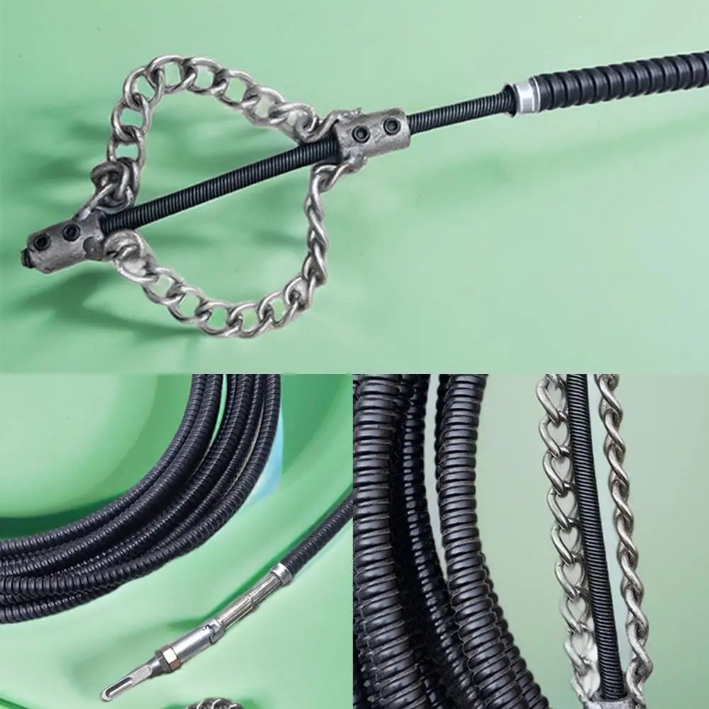 آلة تنظيف استنزاف الحفر الكهربائية 1-5 متر مع تمديد أنابيب الصرف الصحي الحفارة تنظيف خط أنابيب الربيع أداة التجريف