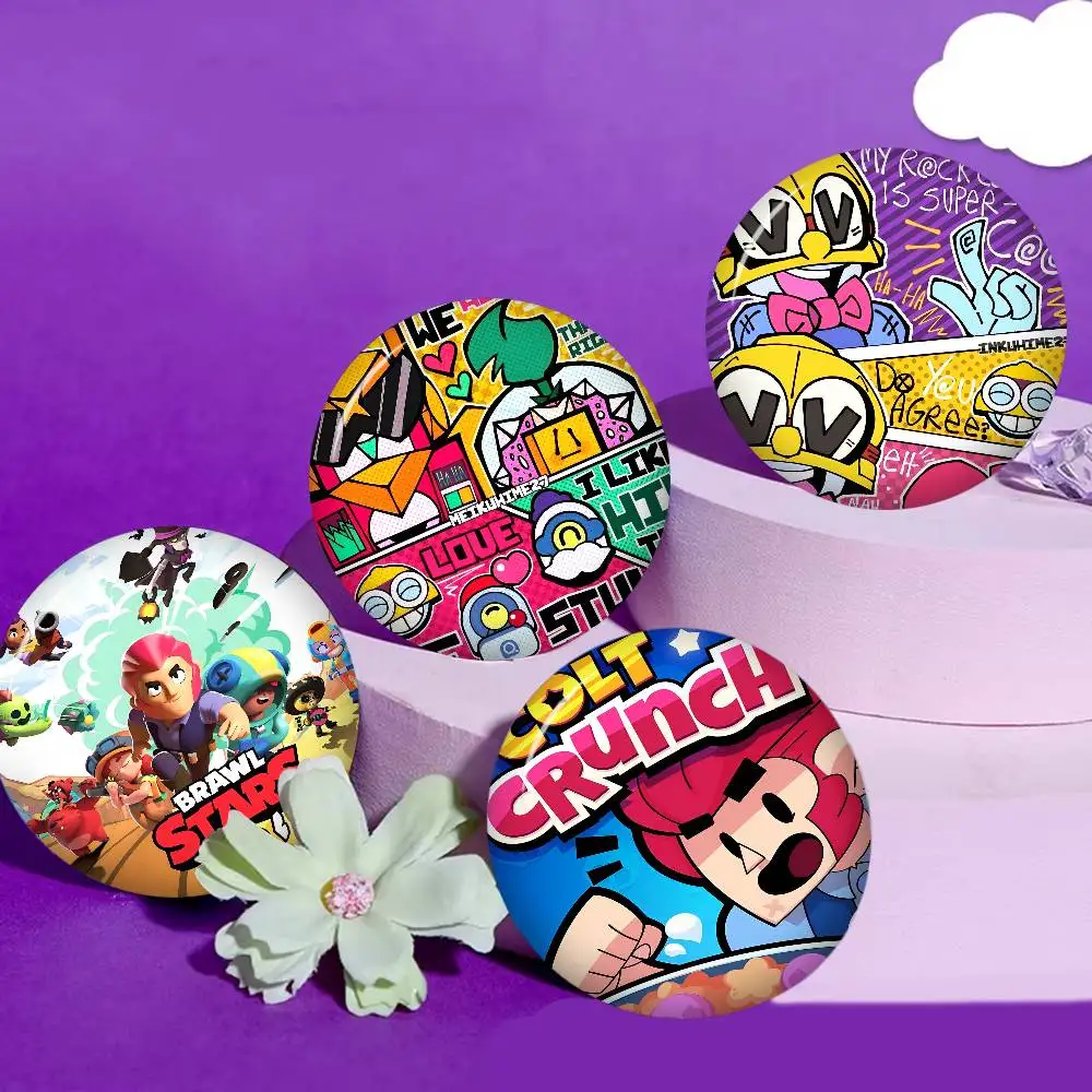 Pin de metal personalizado de los personajes de Brawl Stars, estilo anime retro, broche de dibujos animados, insignia para cuello, regalo de joyería para fans