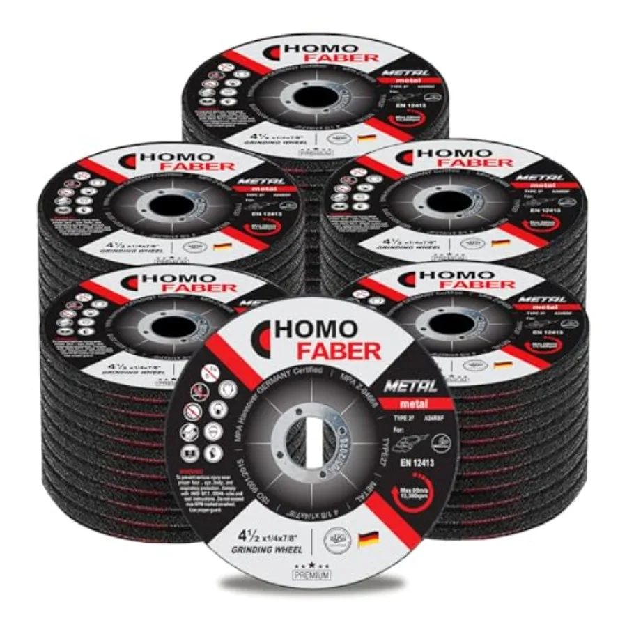 

Pack 4-1/2 Thick Grinding Wheels General Purpose Metal and Stainless Steel. Depressed Center Metal Grinding Disc for Angle Grin