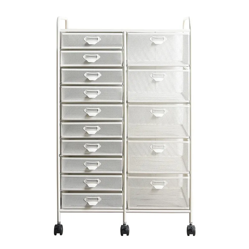 Metal Rolling File Cart, Large Capacity A4 Document Holder, Under Desk Mobile Office Storage Rack