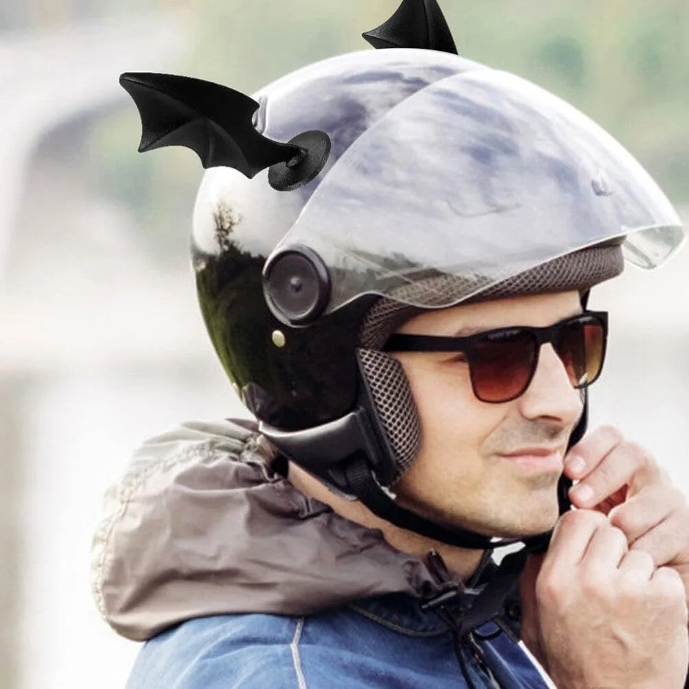 Decoración de Cuernos de Murciélago y Diablo para Casco de Motocicleta de Halloween, Plástico ABS, Accesorios Universales para Casco de Motocicleta, Bicicleta y Esquí