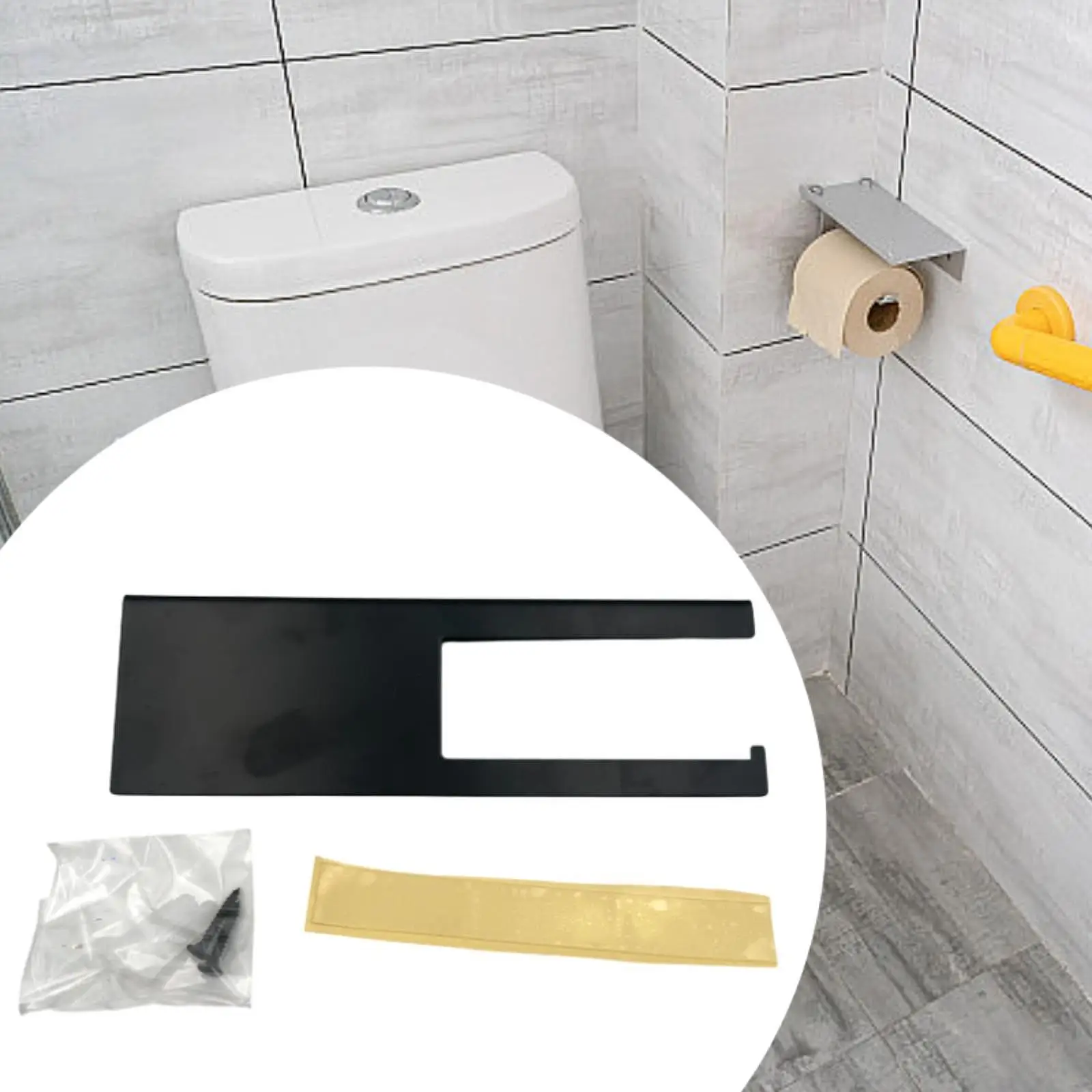 Toilet Paper Holder with Shelf Self Adhesive or Drilling Roll Paper Holder