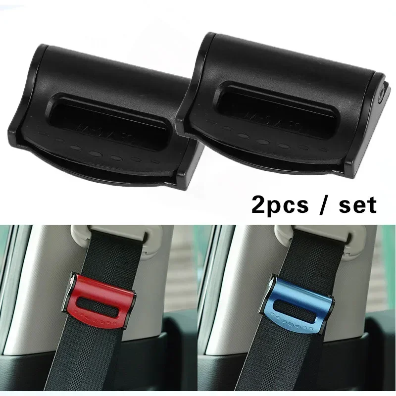 

2PCS Plastic Strong Adjustable Car Safety Belt Clips Slip-Resistant Seat Belt Buckle Simple Clamp Fixing Clip Car Styling