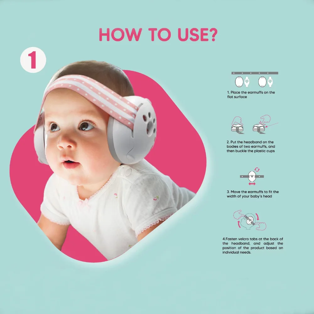 Baby Ear Protection Noise Cancelling Headphones 2-in-1 Convertible Design Noise Reduction Earmuffs for Infant Improves Sleep