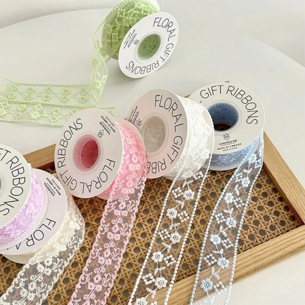 

Decorative 38mm Lace Carved Ribbon Hollow Handmade DIY Silk Ribbon Gift Materials 8 Yards Gift Wrapping Ribbon Cloth