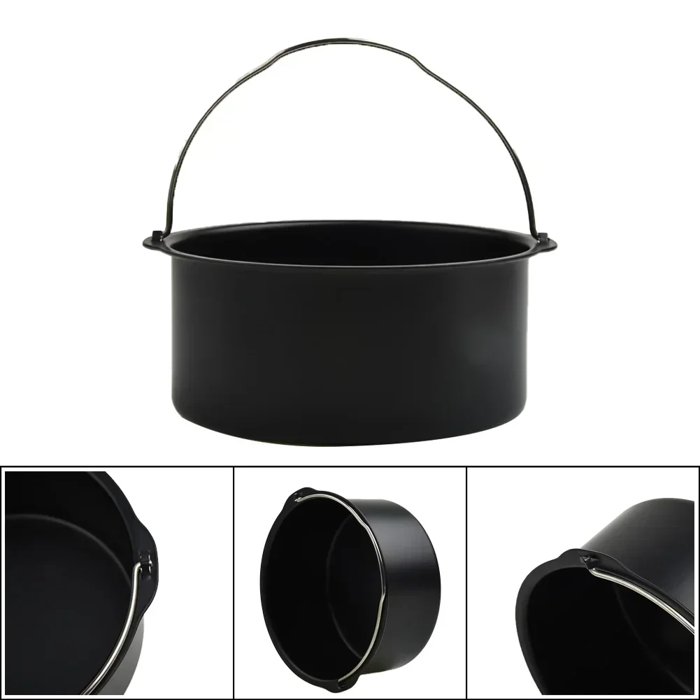 

6/7/ 8Inch Round Cake Tins Carbon Steel Bakeware Air Fryer Basket With Handle Non Stick Baking Pan Tray Mold