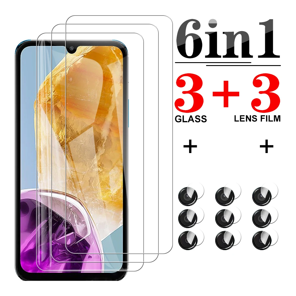 6in1 High Definition Screen Protector lens film For Samsung Galaxy M15 Tempered glass samsun sansung M 15 15M 15 m 2024 SM-M156B