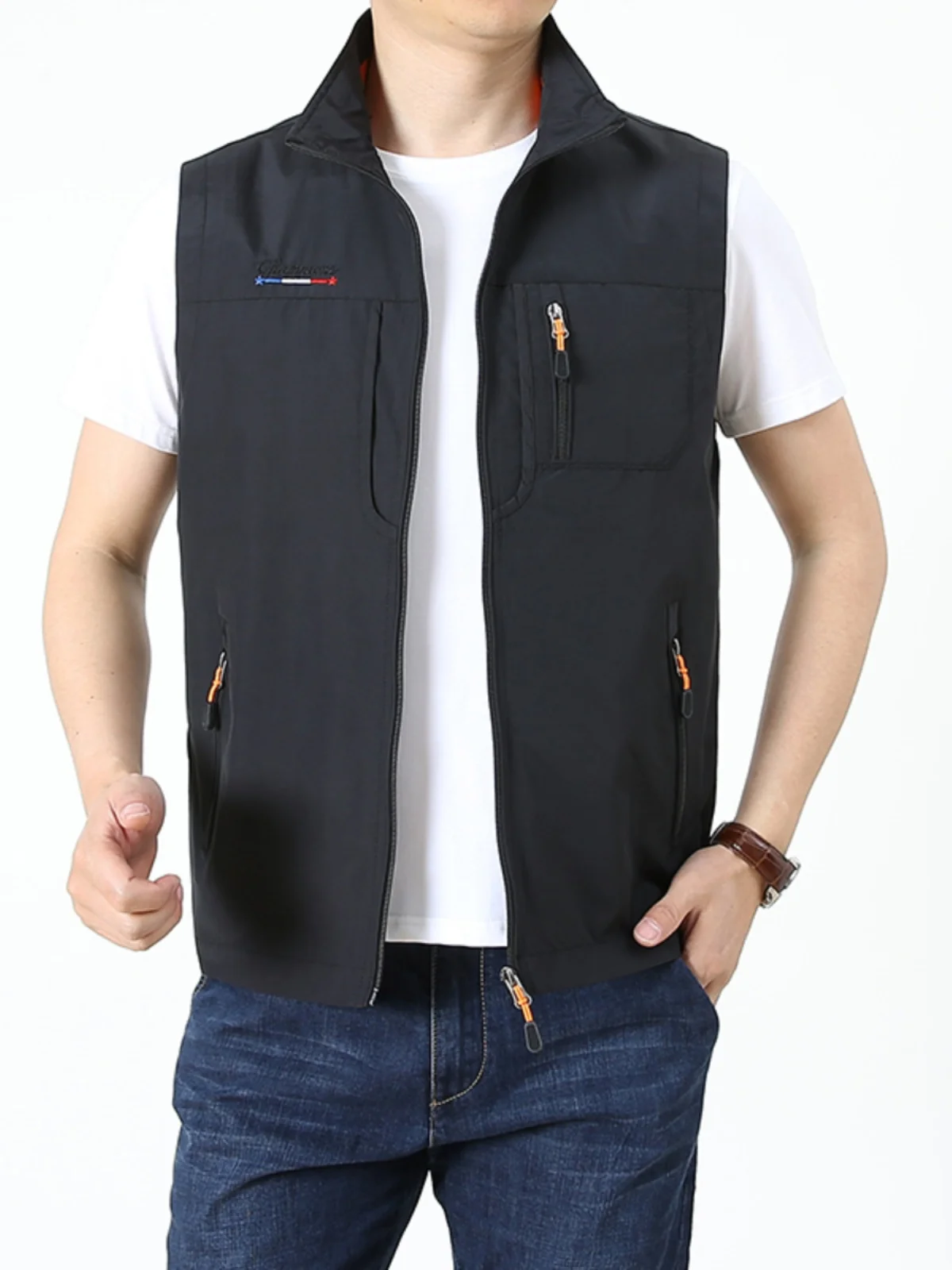 

Мужской уличный рабочий жилет для весны и осени с подплечниками, множеством карманов, для рыбалки, фотографии, повседневный, модный