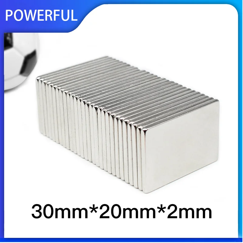 

2~100PCS 30x20x2mm Quadrate Rare Earth Neodymium Magnet 30mm x 20mm x 2mm Block Permanent Magnet Strong Powerful Magnets