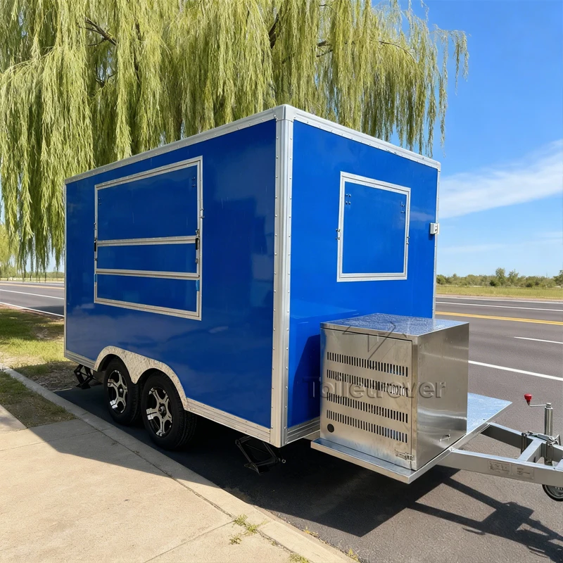 

Мобильный уличный фудтрак для вафель и мороженого, коммерческий фургон для десертов с полностью оборудованной кухней и санузлом