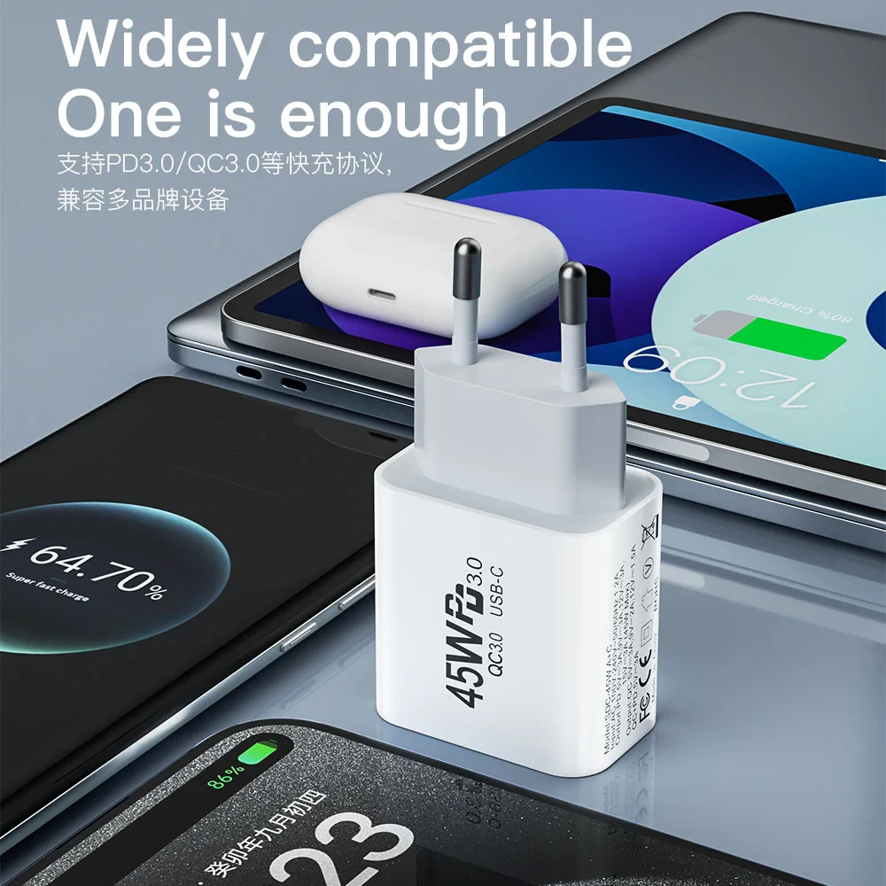 KEYSION 45W GaN USB Type C Wall Charger QC 3.0 Fast Charging PD3.0 Quick Phone Charger for iPhone 16 15 14 Samsung Xiaomi Huawei - náhled 6