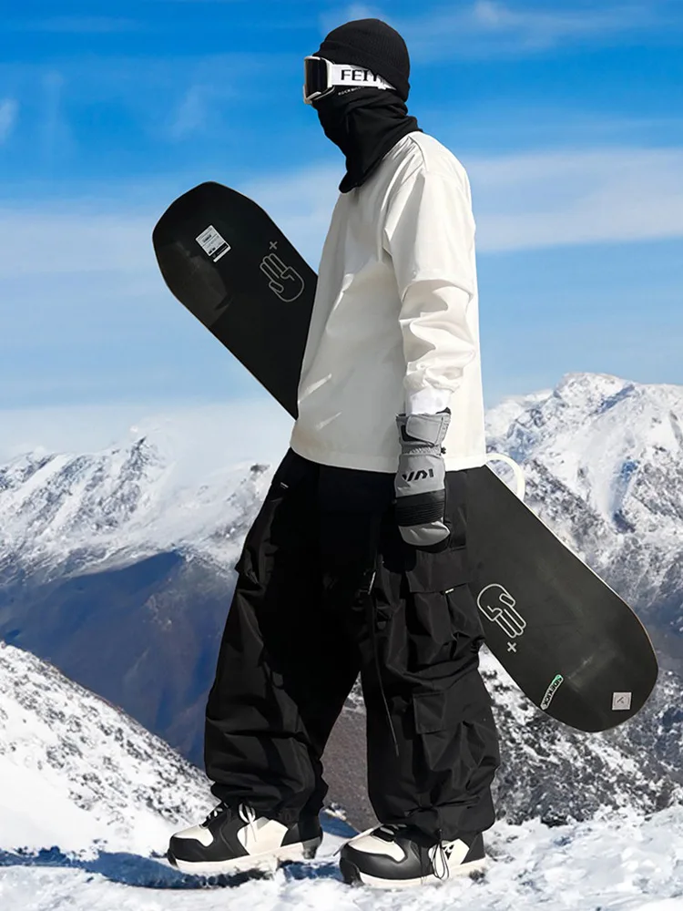 سراويل تزلج رياضية متعددة الجيوب مقاومة للماء للرجال والنساء، سراويل مقاومة للاهتراء للثلج شديدة التحمل