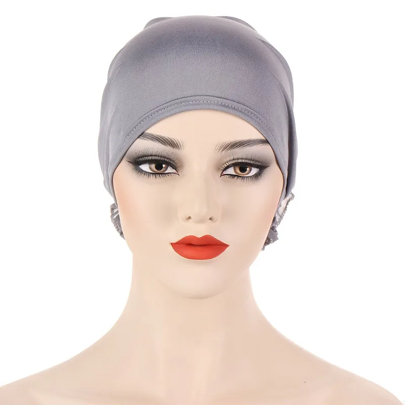 KepaHoo Bandanas Women Stretchy Turban Flower Muslim Hat Headband Warp Female Chemo Hijab Knotted Indian Cap Head Wrap