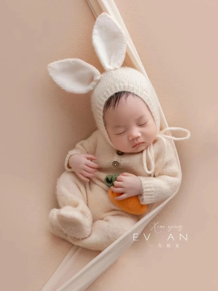 Newborn Photography Outfit Little Rabbit Bodysuit 1 Month Baby Clothing Winter Baby Clothing  Baby Boy & Girl Accessories Gifts