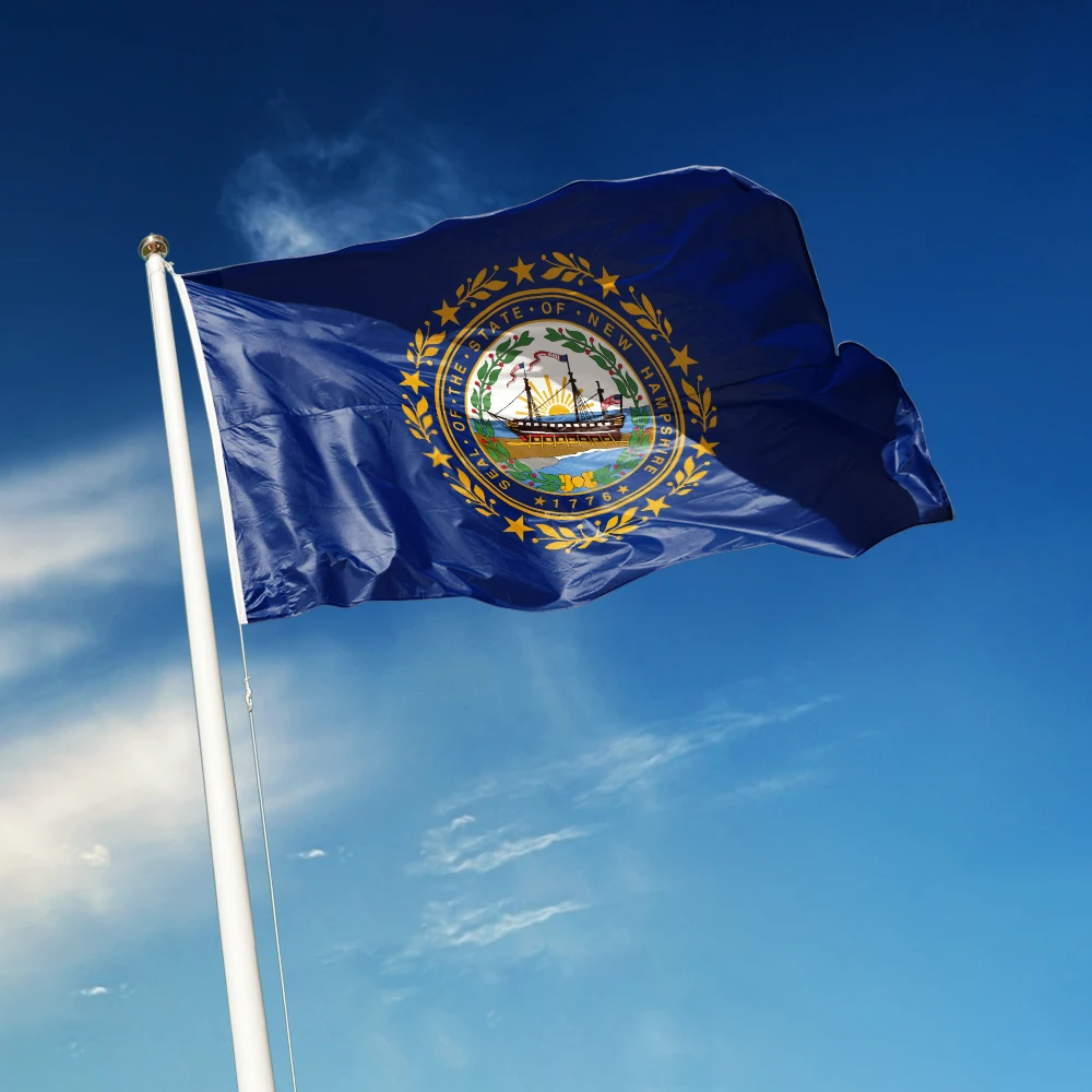 3x5 Ft New Hampshire Flag Vivid Color and Fade proof a state of the United States Flags Polyester with Brass Grommets 3 X 5 Ft