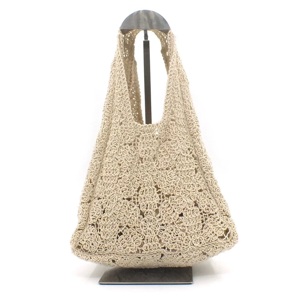 

Bohemian Rope Crochet Waist Bags for Women Tote Hollow Woven Handbag and Purses Casual Knitting Shoulder Bag Shopper Clutch NEW