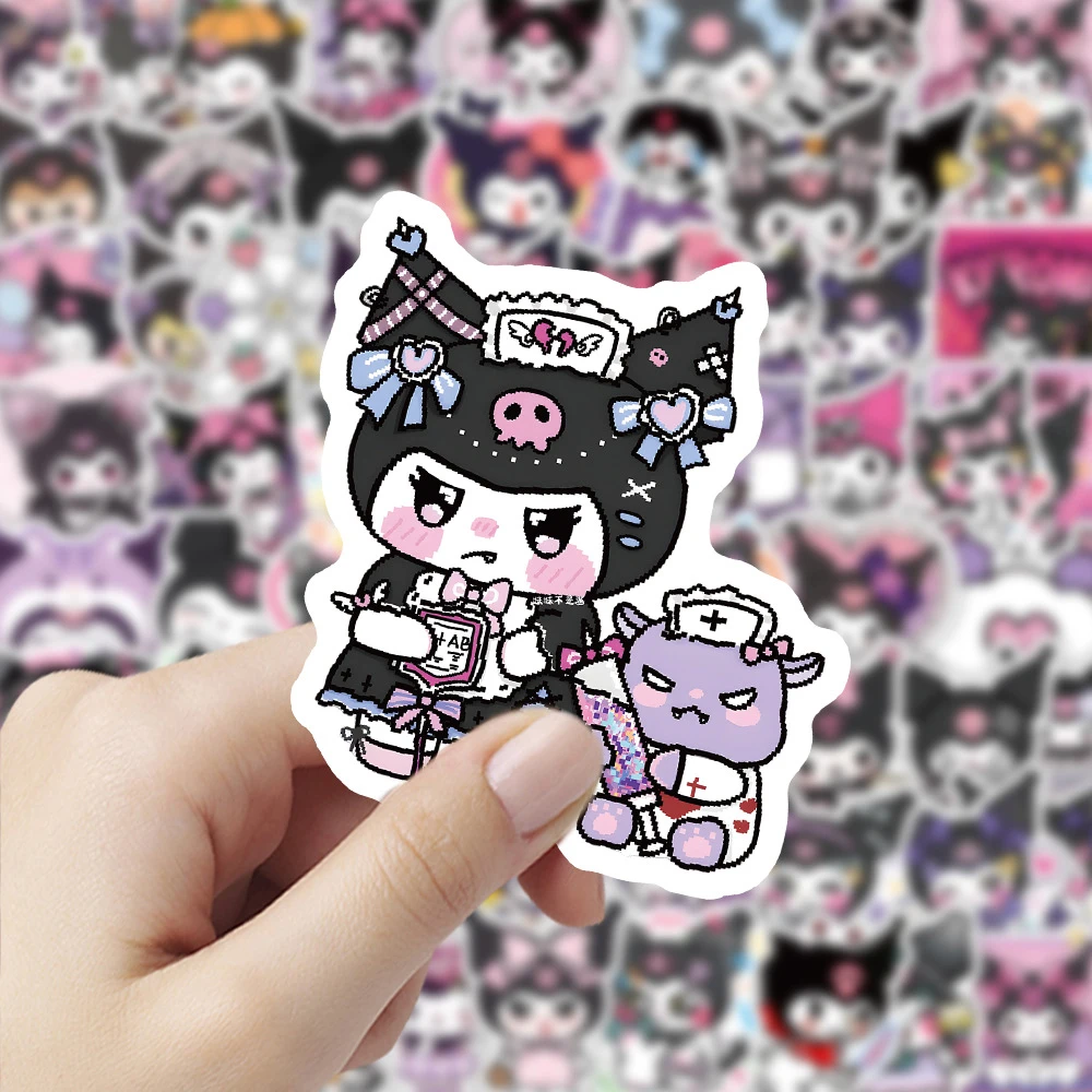 

10/30/50/100pcs Cute Kuromi Cartoon Stickers Kawaii Anime Graffiti Decal for Skateboard Bike Laptop Sanrio Stiker Kids Girls Toy