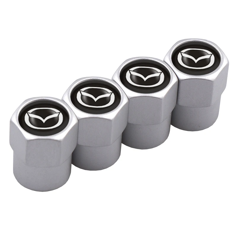 4pcs Car Wheel Tire Valve Caps Stem Case With Logo Auto Styling For Mazda 2 3 6 5 Axela Atenza CX 5  CX3 323 Emblems Accessories