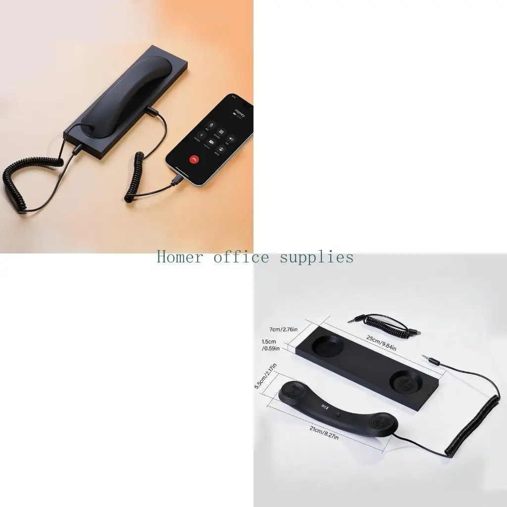 K43B Professional Type C Telephone Handset Ergonomic Hold Plug Play noise suppression