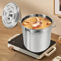 50 L Cooking Stainless Steel Stews Pot with Lid and Handles Kitchen Cooking Pot Large for Gas Hobs, Induction Cookers