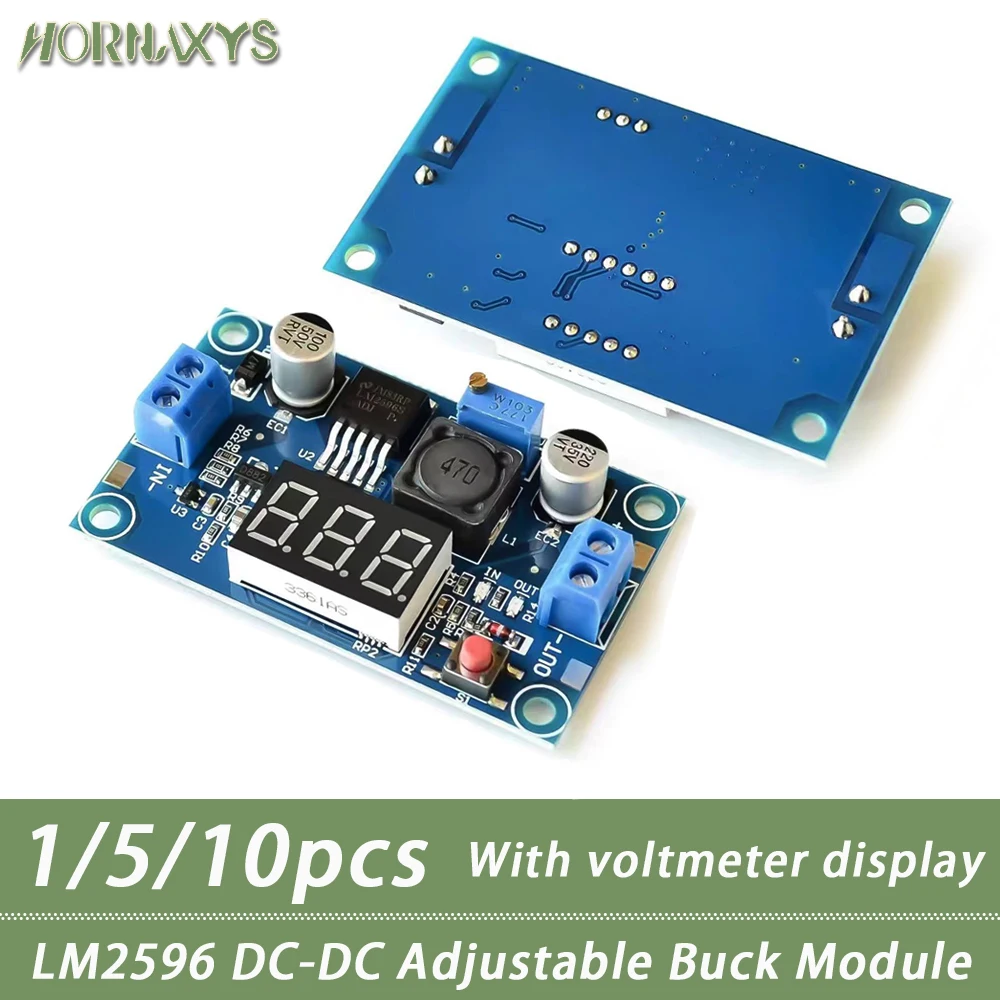 LM2596 DC DC Step Down Converter LED Display Voltage Regulator Volt meter 4.0~40 to 1.3-37V Buck Adapter Adjustable Power Supply